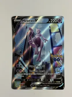Pokemon TCG Mewtwo v Alt Art Full Art Holo Ultra Rare Card 072/078 Pokemon Go NM - Image 1