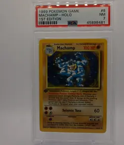 HOLO Machomp Pokemon Card Sealed Case 1st Edition PSA GM - Image 1