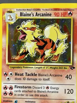 Pokemon Blaine's Arcanine 11/132 Gym Challenge Unlimited Holo Rare - NM/LP - Image 3