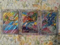Pokemon First Partner Illustration Collection Series 1 Popplio, Litten, Rowlet - Image 1