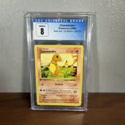 Charmander Pokemon Base Set 1st Edition Shadowless #46 CGC 8 NM-Mint - Image 1