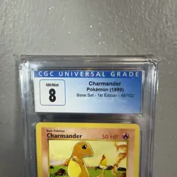 Charmander Pokemon Base Set 1st Edition Shadowless #46 CGC 8 NM-Mint - Image 2