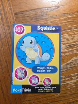 Squirtle #07 Pokemon PokeTrivia Mewtwo Strikes Back Burger King Promo VINTAGE - Image 1