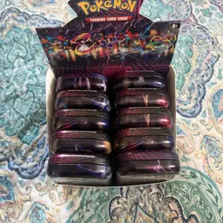 Pokemon TCG Mega Heroes Mini Tin Display Factory Sealed 10 Mini Tins - Image 1