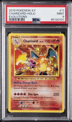 2016 POKEMON XY EVOLUTIONS #11 CHARIZARD-HOLO PSA 9 - Image 1