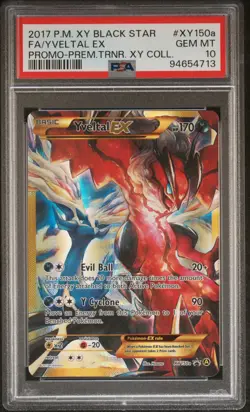 2017 POKEMON XY BLACK STAR PROMO PREM TRAINER XY COLL FULL ART/YVELTAL EX PSA 10 - Image 1