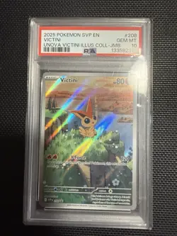 Pokemon Victini 208 2025 Promo Full Art Holo PSA 10 - Image 1