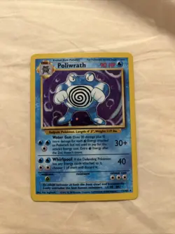Poliwrath Base Set Pokemon TCG Card 13/102 Unlimited Holo Rare - Image 1