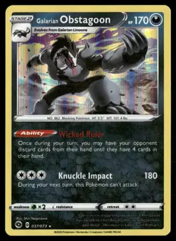 SWSH: Sword & Shield Promo Cards #SWSH059 Galarian Obstagoon - Image 1