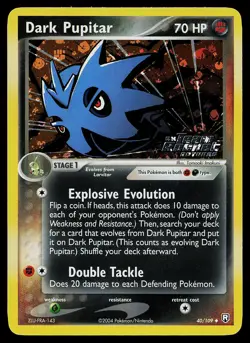 Pokemon Card - Dark Pupitar Team Rocket Returns 40/109 Reverse Holo Stamped - Image 1