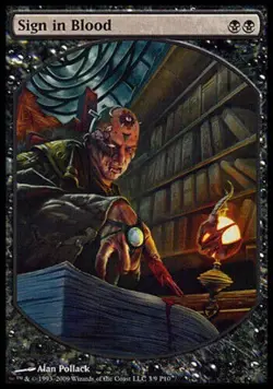 Sign in Blood SP/PL Textless Magic Player Reward MTG Magic the Gathering English - Image 1