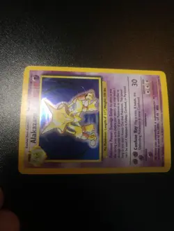 Alakazam Pokemon Base Set #001/102 Holo Pokemon Card MP - Image 2