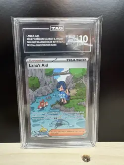 Lana's Aid 219/167 SIR Twilight Masquerade TWM 2024 Pokemon Tag 10 GEM MINT - Image 1