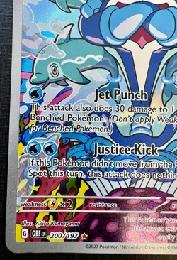 Palafin - 200/197 - Pokemon Obsidian Flames ILLUSTRATION RARE Card-SV03 2023 TCG - Image 4