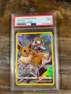 POKEMON 2022 Brilliant Stars Full Art EEVEE #TG11 PSA 9 Mint RARE 2 - Image 1