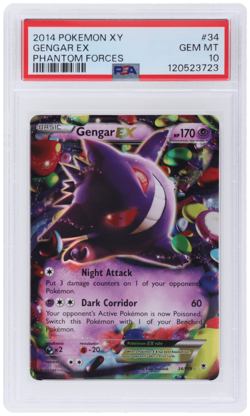 2014 Pokemon XY Phantom Forces Gengar Ex #34 PSA 10 - Image 1