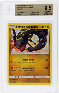 2017 Pokemon Sun and Moon Shining Legends Shining Rayquaza Holo #56 BGS 9.5 - Image 1
