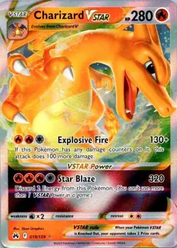 Pokemon TCG Charizard VSTAR 019/159 Crown Zenith Holo NM (SKU 1-2) - Image 1