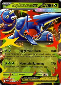 MEGA HERACROSS EX 004/094 PHANTASMAL FLAMES POKEMON TCG NM (SKU 1-2) - Image 1