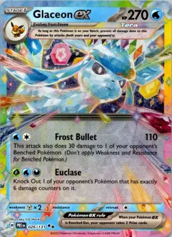 Glaceon ex 026/131 Holo Double Rare Prismatic Evolutions Pokemon NM/M (SKU 1-2) - Image 1