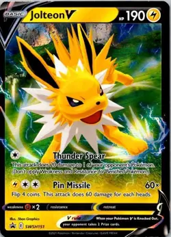 Pokemon TCG UR - 02 Holo Jolteon V SWSH: Sword & Shield Promo NM (SKU 1-5) - Image 1