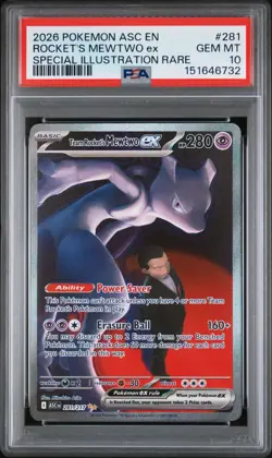 2026 POKEMON ASCENDED HEROES SPECIAL ILLUSTRATION TEAM ROCKET'S MEWTWO EX PSA 10 - Image 1