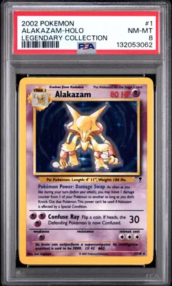 Pokemon PSA 8 Alakazam 1 Holo Legendary Collection New Cert!! - Image 1