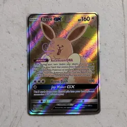 Pokemon TCG Eevee GX Full Art Promo Holo SM233 Ascension DNA Boost Dash GX - Image 1