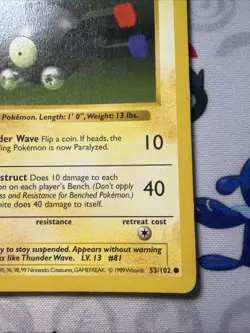 Pokemon Magnemite Base Set Shadowless 53/102 Common 1st Edition MP - Image 4