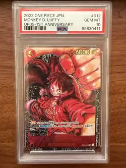PSA 10 Monkey D. Luffy SR ST01-012 1st Anniversary 2023 ONE PIECE Card Japanese - Image 1