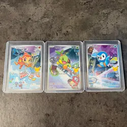 Pokemon TCG First Partner Illustration Collection Cards Piplup Turtwig Chimchar - Image 1