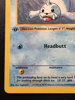 1st Edition Shadowless Seel 41/102 Base Set Pokemon Card Rare HP - Image 5