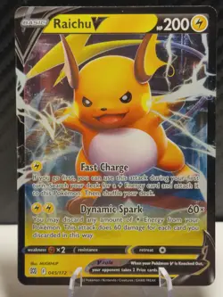 Pokemon TCG Raichu v Brilliant Stars Holo Ultra Rare Card 045/172 - Image 1