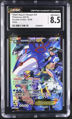 CGC 8.5 Team Aqua's Kyogre EX 2015 Double Crisis 6/34 Holo Pokemon Card - Image 1