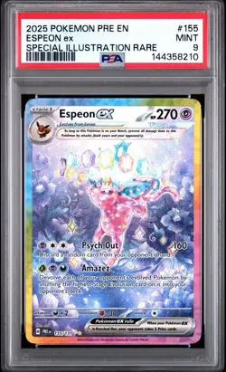 Pokemon TCG Espeon EX Prismatic Evolutions Holo Card 155/131 PSA 9 - Image 1