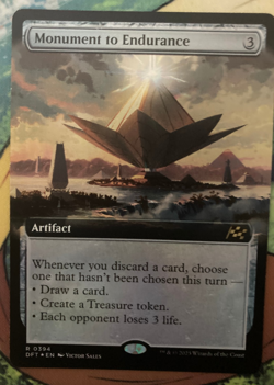 MTG Monument to Endurance (Extended Art) Aetherdrift Foil LP - Image 1