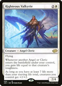 NM Righteous Valkyrie, MTG, Jumpstart 2022, Magic the Gathering, 234 - Image 1