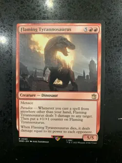 Flaming Tyrannosaurus 0085 Non Foil Rare Doctor Who Commander MTG Near Mint - Image 1