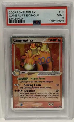 2005 Pokemon Ex Camerupt EX Holo #92 Emerald PSA 9 Mint - Image 1