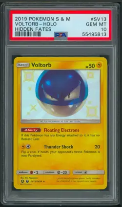 Pokemon Sun And Moon Hidden Fates Shiny Voltorb Holo SV13/SV94 PSA 10 - Image 1