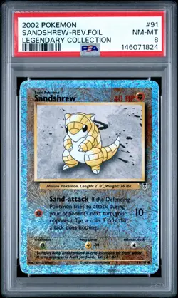 2002 Pokemon Legendary Collection - Sandshrew 91/110 - Reverse Holo - PSA 8 - Image 1