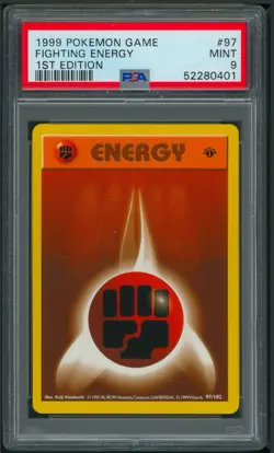 Pokemon 1st Edition Base Set Fighting Energy PSA 9 - Image 1