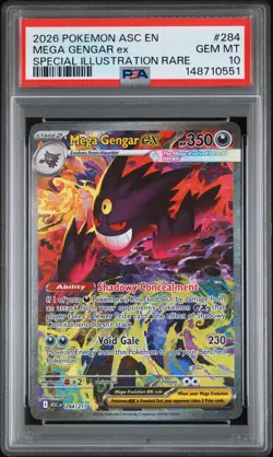 2026 POKEMON ASC EN-ASCENDED HEROES #284 MEGA GENGAR EX PSA 10 - Image 1