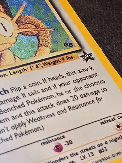 Pokemon TCG Blackstar Promo Meowth 10 Holo Damage - Image 1