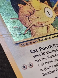 Pokemon TCG Blackstar Promo Meowth 10 Holo Damage - Image 4