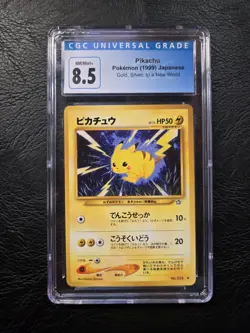 CGC 8.5 Japanese Pokemon Neo 1999 Pikachu 025 Gold, Silver To a New World - Image 1