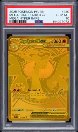 2025 POKEMON PFL EN-PHANTASMAL FLAMES MEGA HYPER RARE MEGA CHARIZARD X EX PSA 10 - Image 1