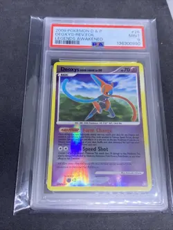 2008 POKEMON DIAMOND & PEARL LEGENDS AWAKENED 26 DEOXYS-REVERSE FOIL PSA 9 MINT - Image 1