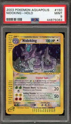 Pokemon Nidoking Aquapolis Crystal Holo Secret Rare #150 PSA 9 Mint - Image 1