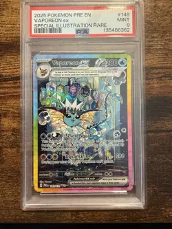 2025 POKEMON PRE EN VAPOREON ex SPECIAL ILLUSTRATION RARE - Image 1